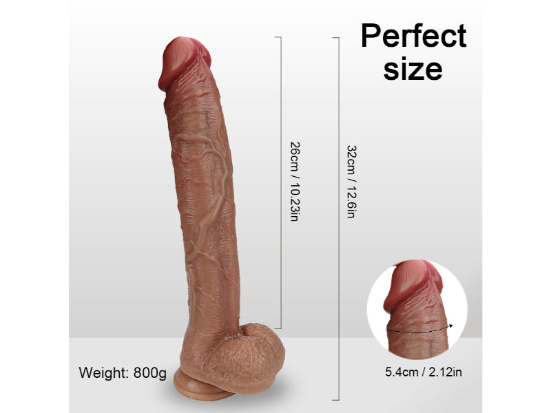 12. 5 Inch Huge Realistic Dildo, Dual Layer Silicone Dildo