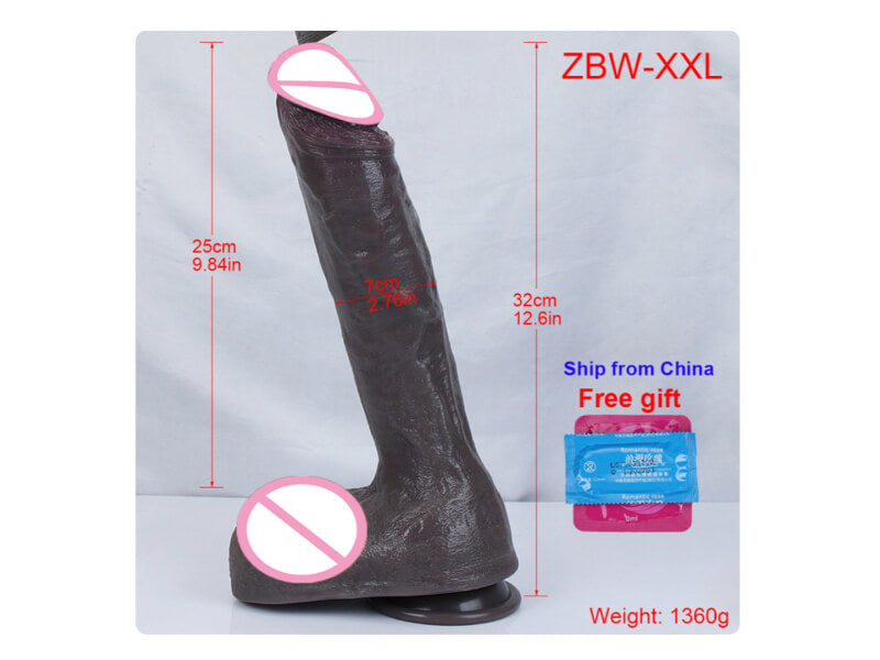 WATCH VIDEO, 2023 New 5 Size Large Lifelike Black Dildos Feels Like Real Skin Soft Liquid Silicone Dildo (Harness Optional)