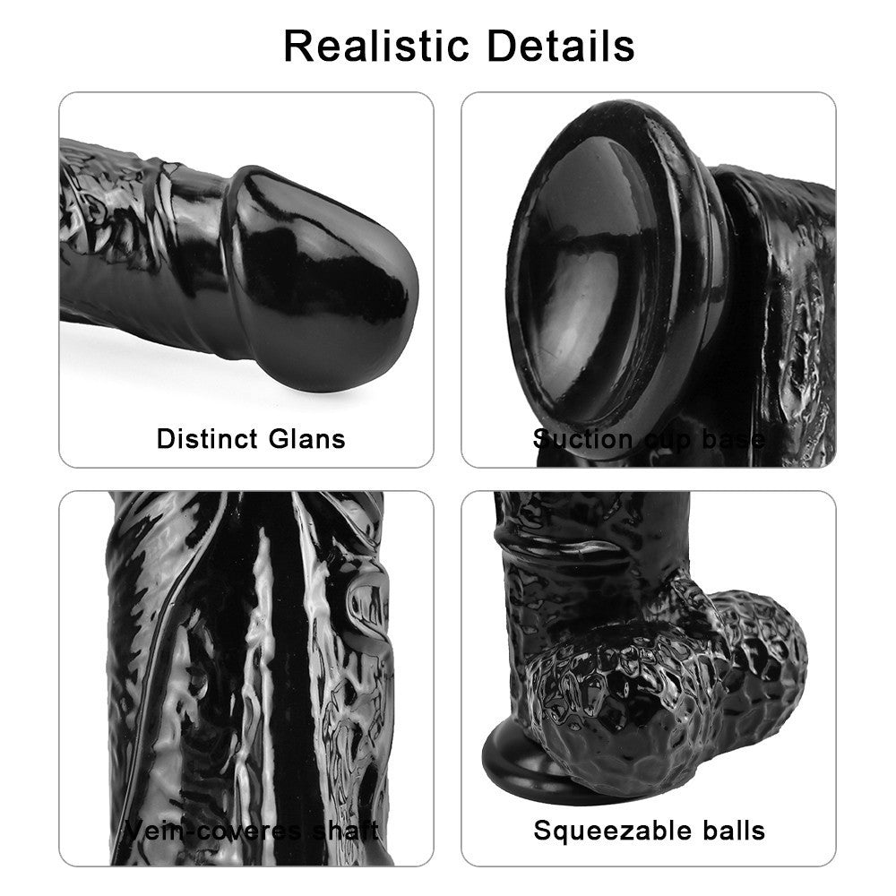 11 inch Huge Realistic Lifelike Black Dildo with Suction Cup