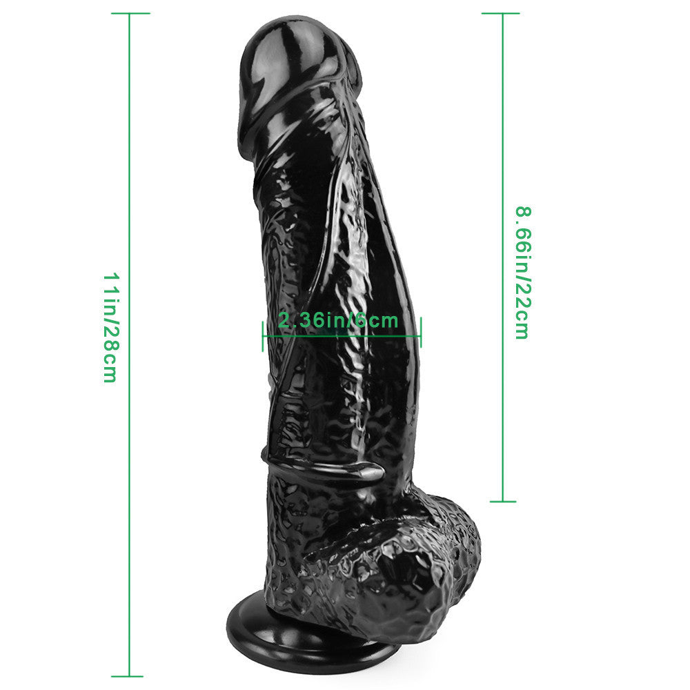 11 inch Huge Realistic Lifelike Black Dildo with Suction Cup