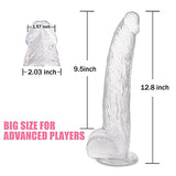 Small Glans Big Thick Dildo, Huge Realistic Dildo with Strong Suction Cup for Hands-Free Play