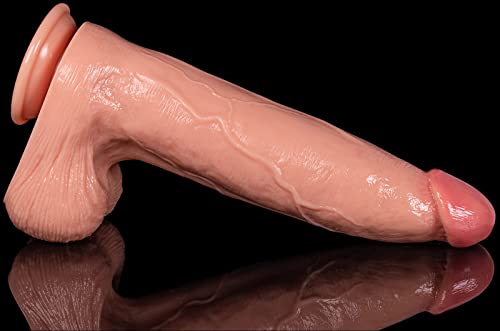 Huge Thick Dildo, 13 inch Realistic Giant Dildo Feels Like Skin,