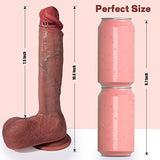 2023 New Realistic Dildos Feels Like Skin, 10.5 Inch Soft Liquid Silicone Dildo (3-5 Days Mainland USA Delivery)