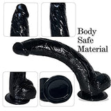12.8 Inch Realistic Dildos Small Glans Large Testis Black Dildo