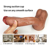 WATCH VIDEO, 10.4 inch Beige, Brown & Black Realistic Huge Dildos (Harness Optional)