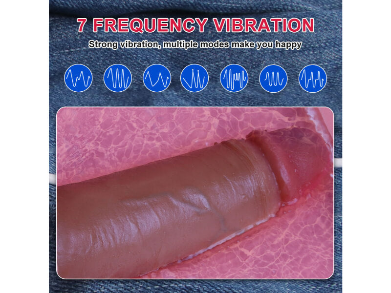 NEW 8 inch Vibration Dildo, Sliding Foreskin Suction Cup Dildo (Harness Optional)
