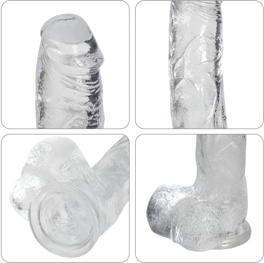 4 Size Transparent Lifelike Dildo with Suction Cup