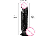 10.6 Inch Large Black & Beige Lifelike Dildo
