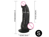 New 3 Size Realistic Black & Beige Dildos