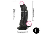 New 3 Size Realistic Black & Beige Dildos