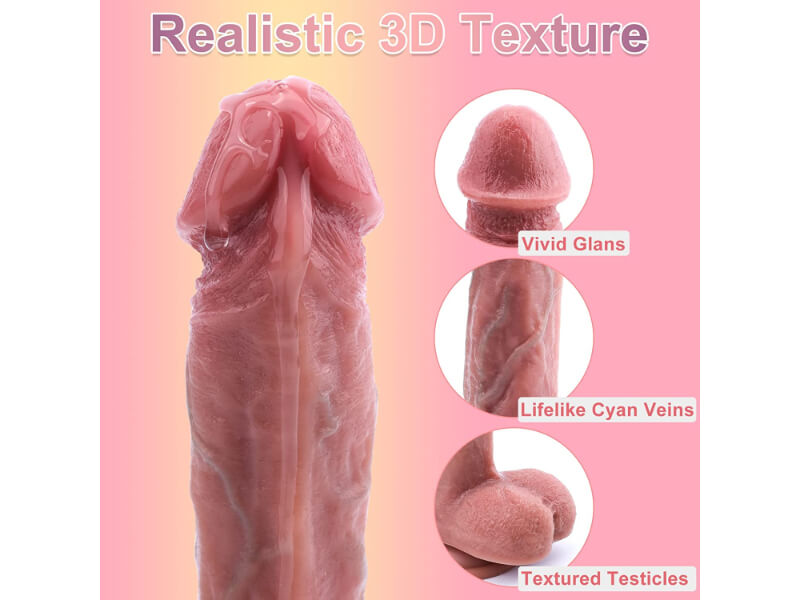 2023 New Realistic Dildos Feels Like Skin, 8.5 Inch Soft Liquid Silicone Dildo Harness Optional (3-5 Days Mainland USA Delivery)