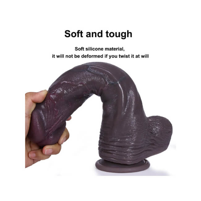 WATCH VIDEO. 2023 - 3 Size Black Realistic Dildos (Harness Optional)