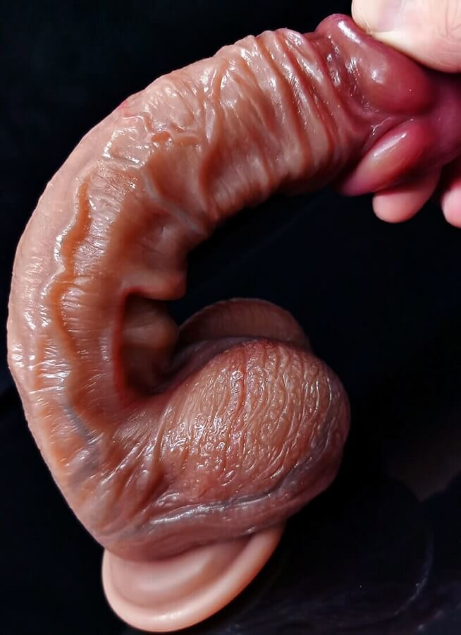 WATCH VIDEO, Sliding Foreskin Super Skin Realistic Dildo Harness Optional (Fast Free Shipping)